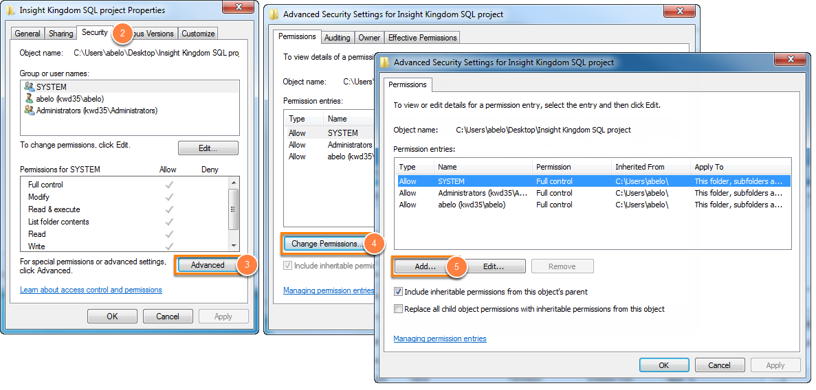 Access denied when permissions are inherited from parent
